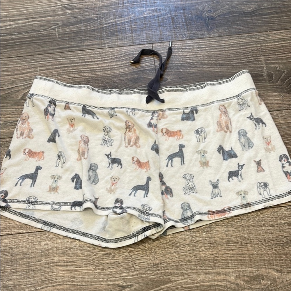 P.J Salvage Women's Cream Dog Print Shorts size large